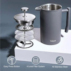 French Press Coffee/Tea Maker 34oz and Mini Hand Mixer